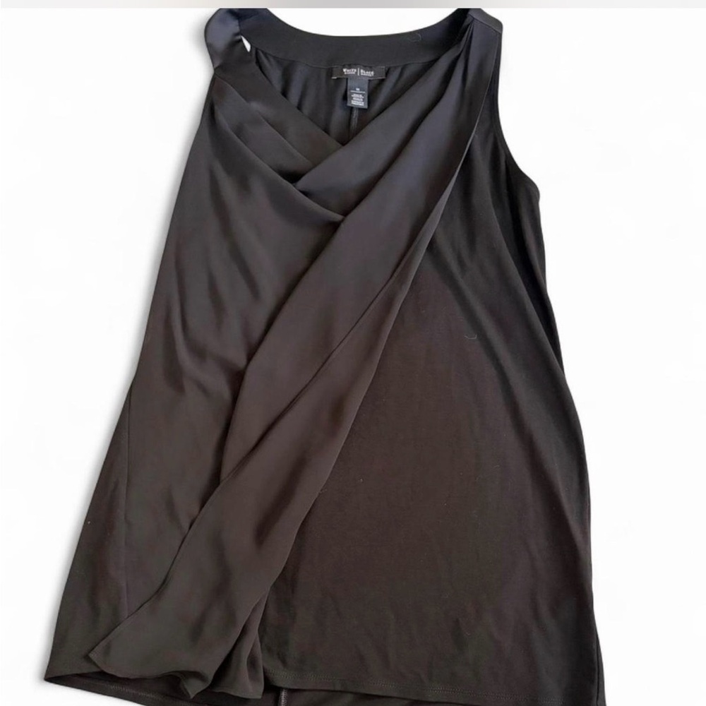 White House Black Market Black Draped V-Neck Halter Cami - Picture 5 of 6